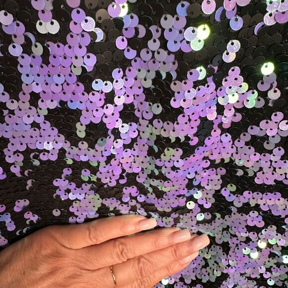 Honey Punch Black/ Blue, Aqua Sequins Change of Color Mini Dress Size M - Picture 12 of 12